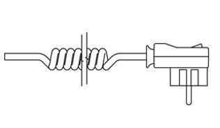 Kabel spiralny z włącznikiem i wtyczką